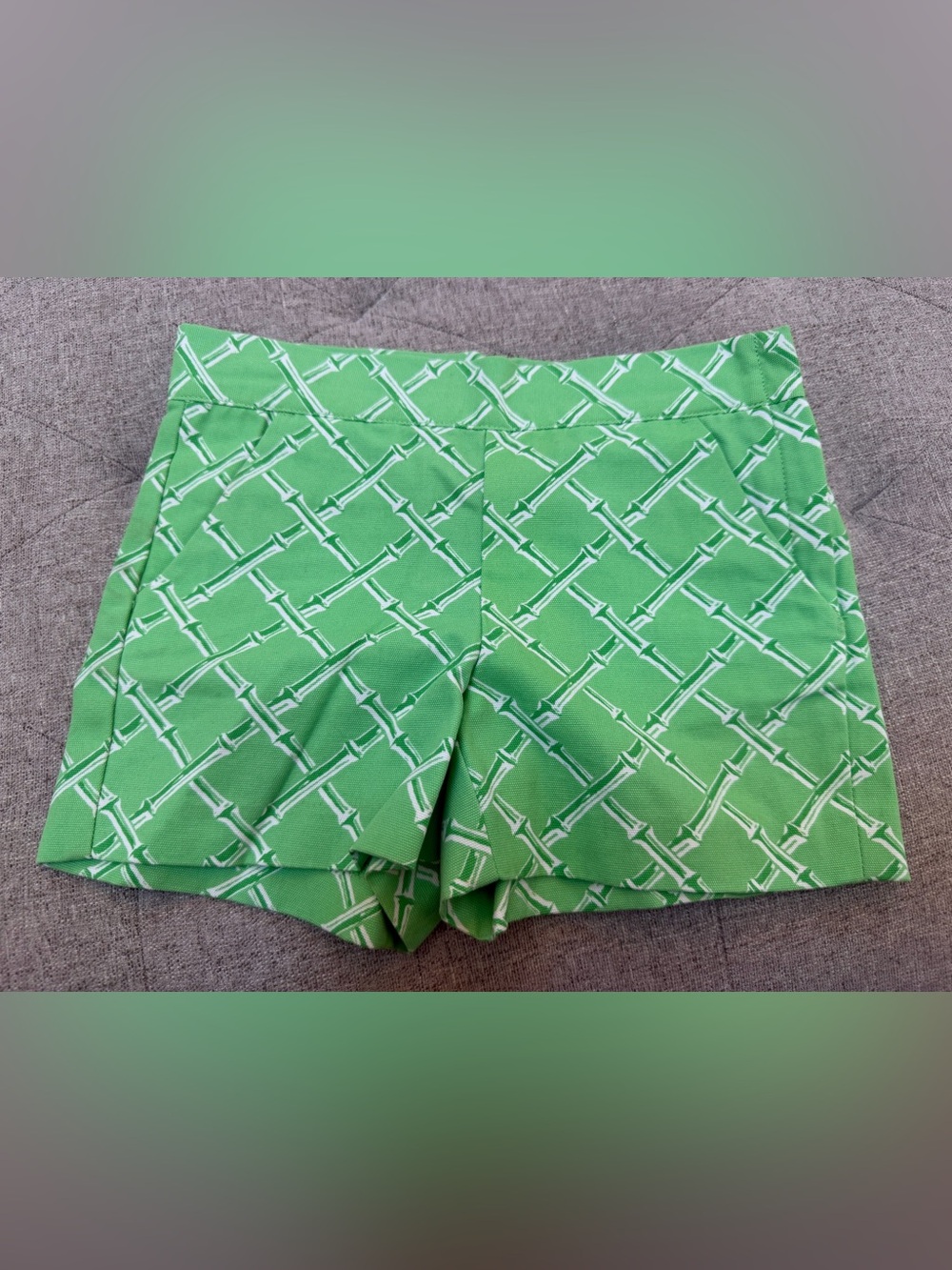 NWT JANIE AND JACK BAMBOO TRELLIS GIRLS GREEN SHORTS SIZE 5